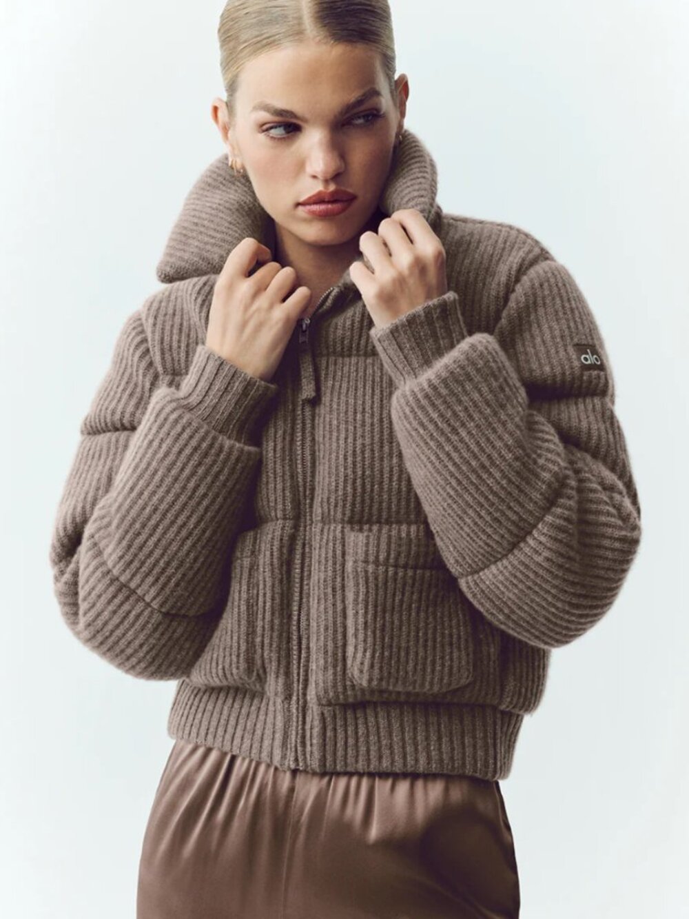 NWT Alo Cashmere Northstar Sweater Puffer Jacket